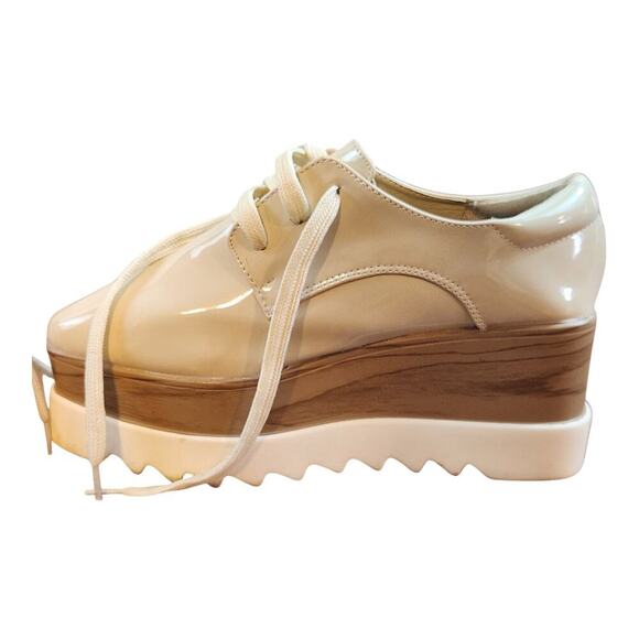 JiooShongMi sz 36, US 5.5 - 6 beige chunky platform shoes lightweight square toe - Picture 9 of 11